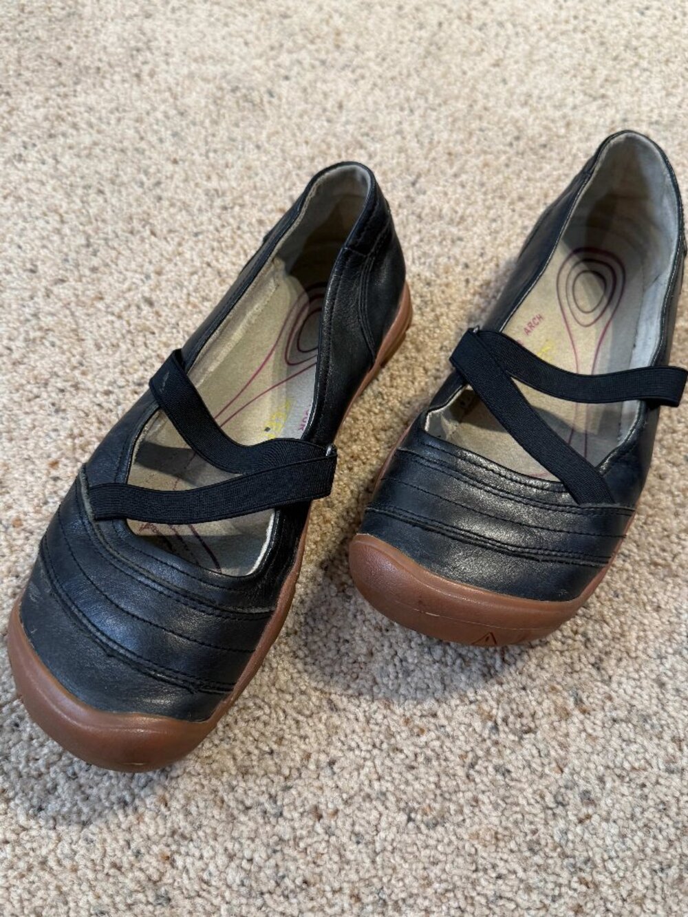 Womens KEEN Rivington II MJ Mary Jane Size 8.5 Black Leather Uppers
